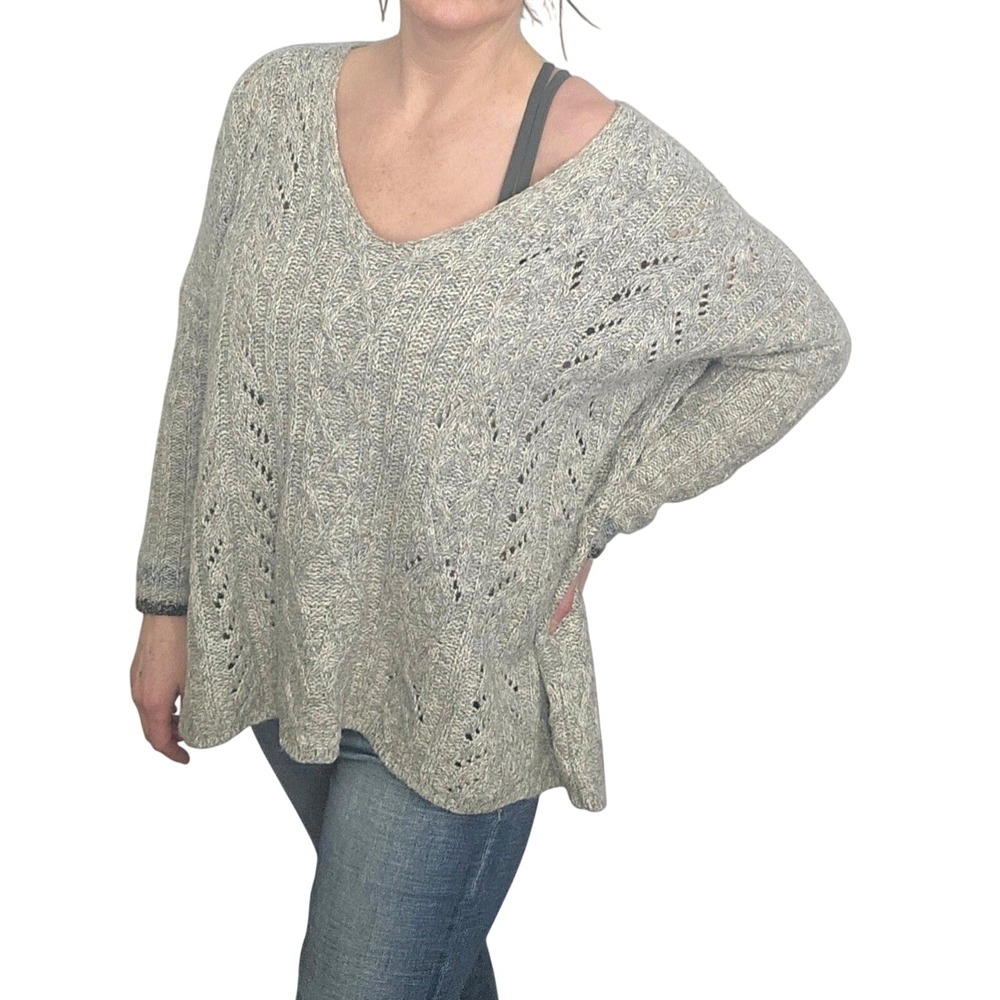Cabi Pullover‎ Oversized Sweater Gray Boho Cozy XS